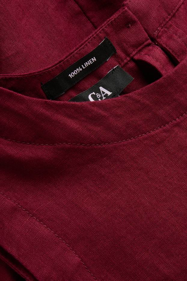 Dames - Linnen blouse - donkerrood