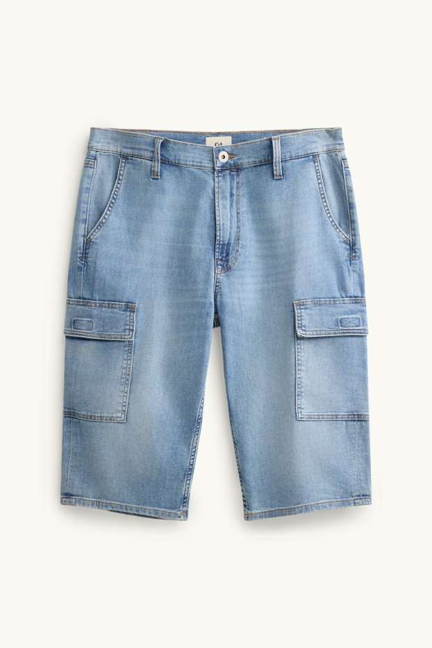 Herren - Cargo-Bermudas - jeansblau