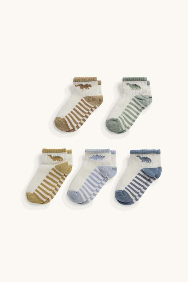 Nadó nen - Paquet de 5 - dinosaures - mitjons amb dibuix per a nadó - blau