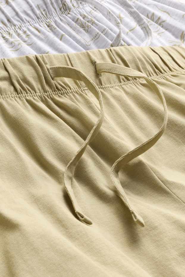 Femei - Multipack 2 perechi - pantaloni scurți de pijama - alb / galben