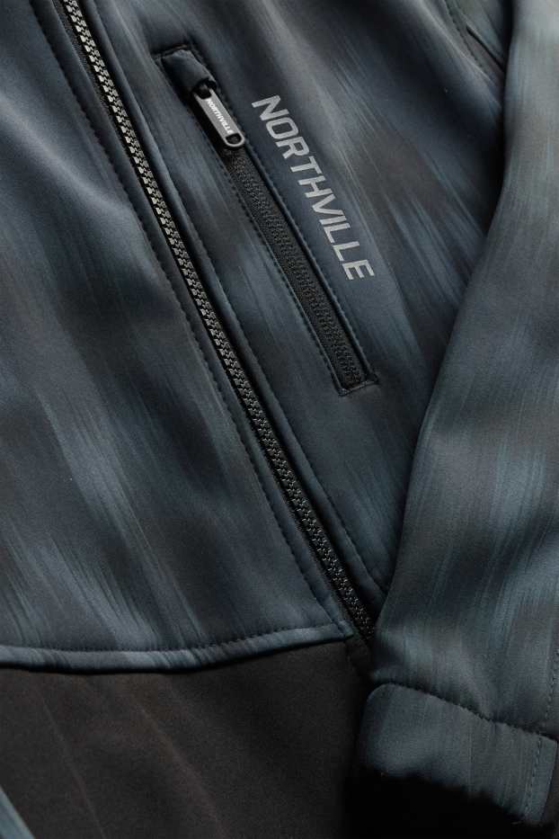 Enfants garçons - Veste à coquille souple avec capuche - imperméable - noir