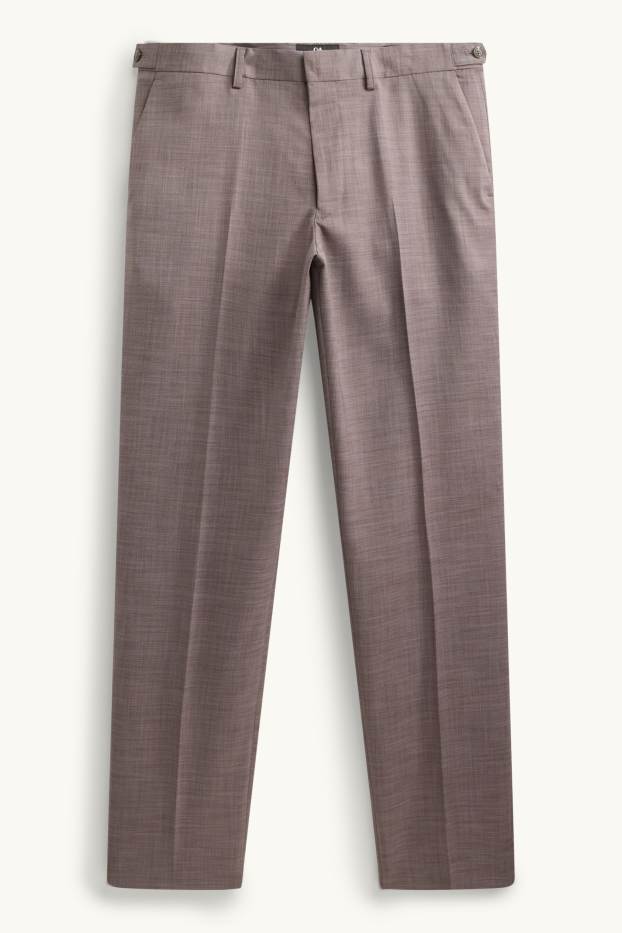 Heren - Broek uit het combi-systeem - regular fit - stretch - bruin-mix