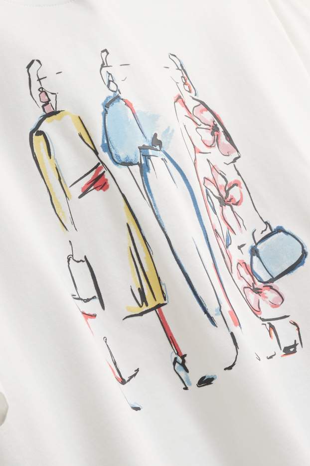 Femmes - T-shirt - relaxed fit - blanc