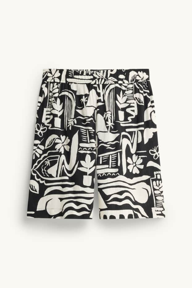 Dona - Pantalons curts - amb motiu - blanc/negre