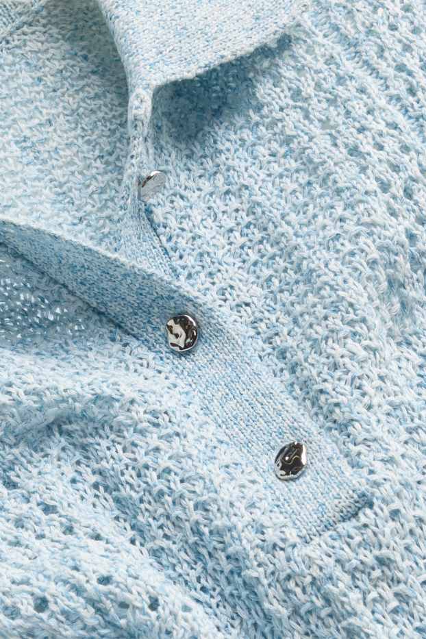 Damen - Crochet-Pullover - hellblau