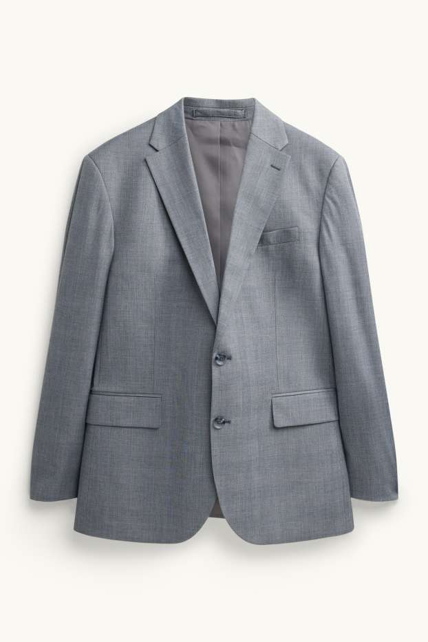Hommes - Veste de costume - regular fit - extensible - à carreaux - gris