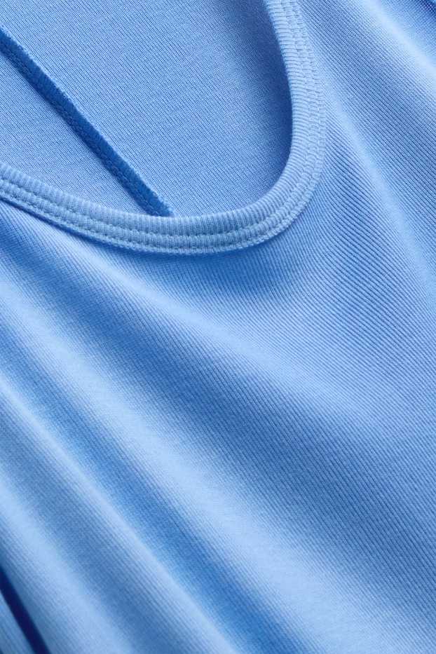 Damen - Top - gerippt - blau