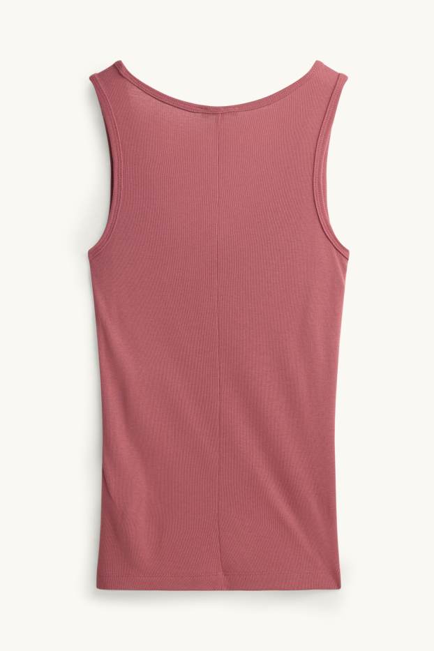 Dames - Top - geribd - rood