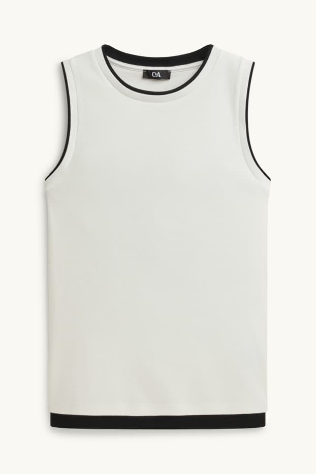 Femmes - Haut - look 2-en-1 - blanc