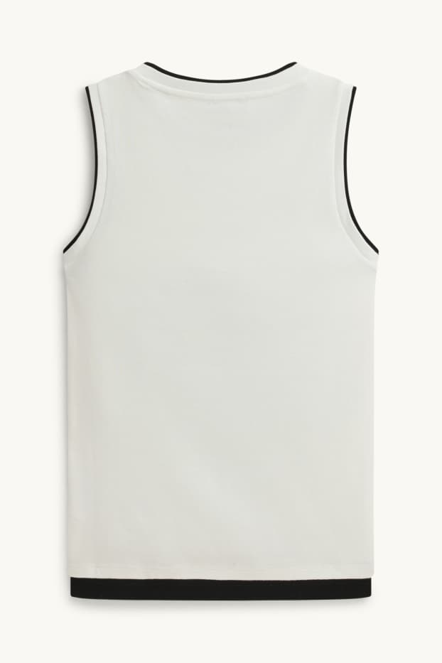 Femmes - Haut - look 2-en-1 - blanc