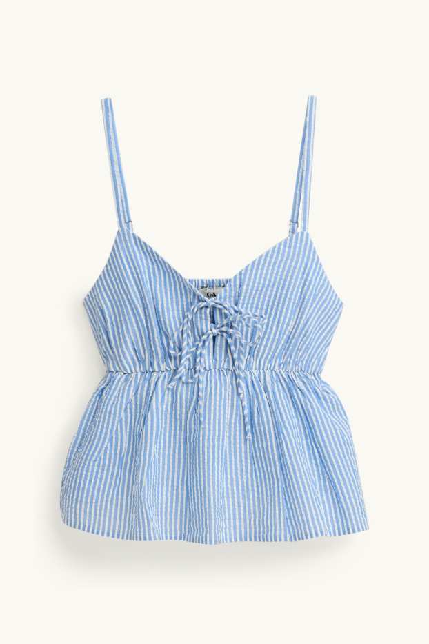 Femmes - Caraco - à rayures - bleu clair