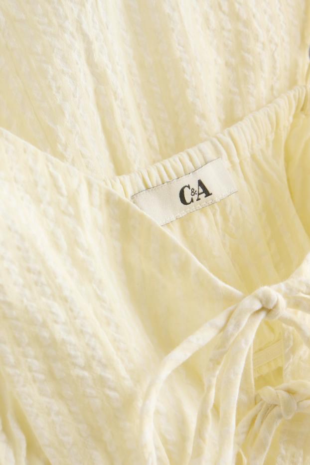 Dames - Blousetop - gestreept - geel