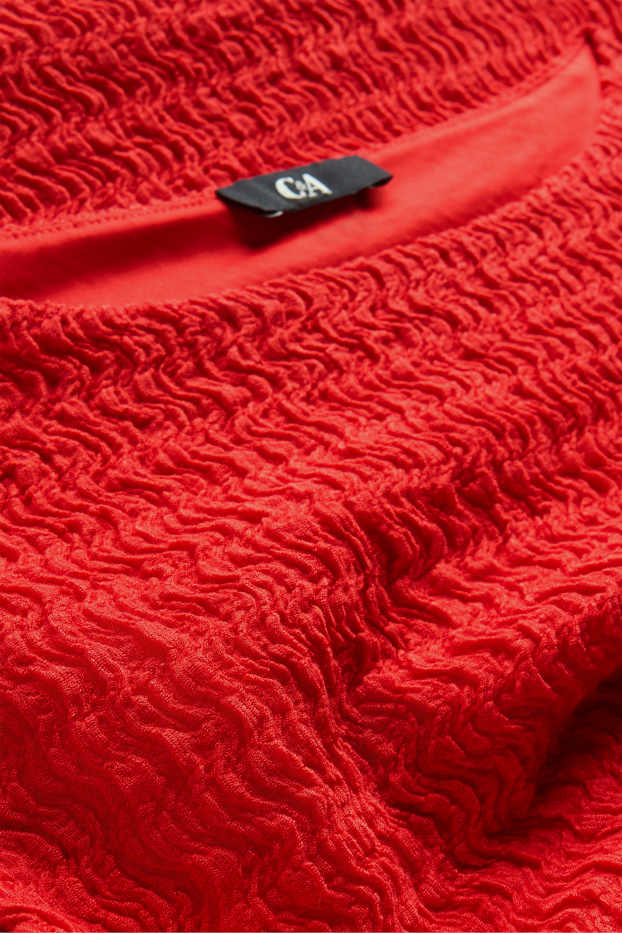 Dames - Bodycon jurk - met structuur - rood