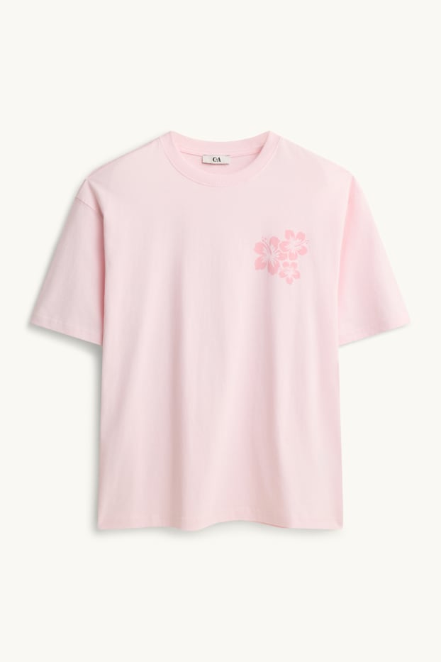 Damen - T-Shirt - Oversized - rosa