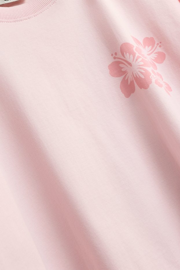 Damen - T-Shirt - Oversized - rosa