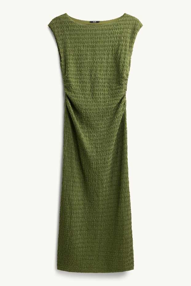 Dames - Bodycon jurk - met structuur - donkergroen