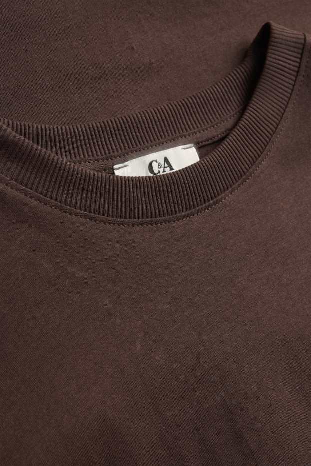 Dámské - Tričko - oversized - hnědá