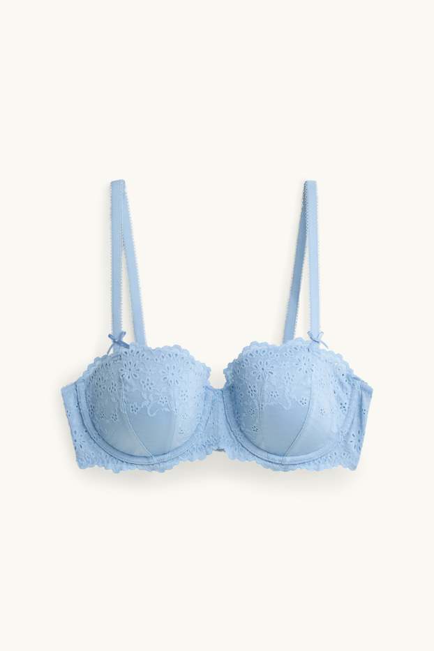 Women - Underwire bra - BALCONETTE - padded - light blue