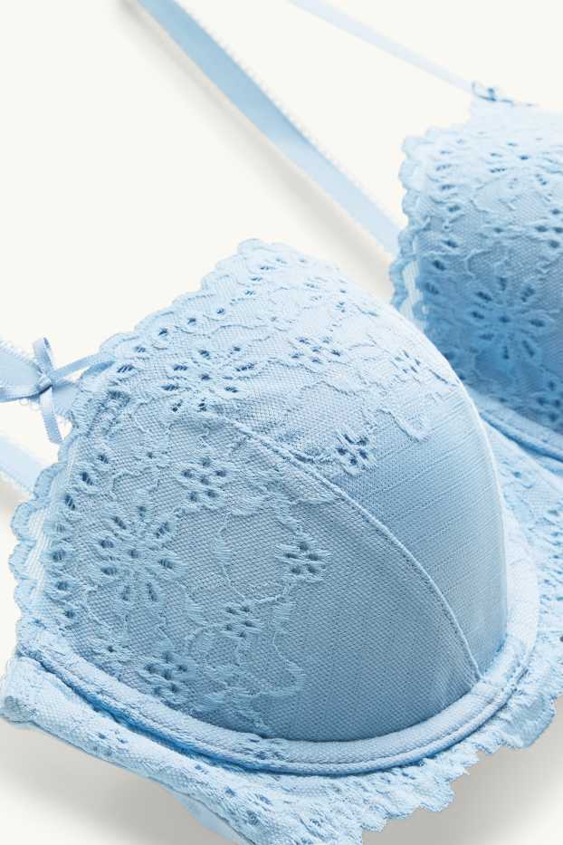 Women - Underwire bra - BALCONETTE - padded - light blue
