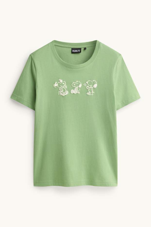Damen - T-Shirt - Regular Fit - Snoopy - grün