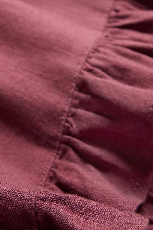 Femmes - Short - high waist - rouge foncé