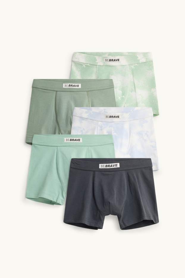 Kinder Buben - Multipack 5er - Boxershorts - grün