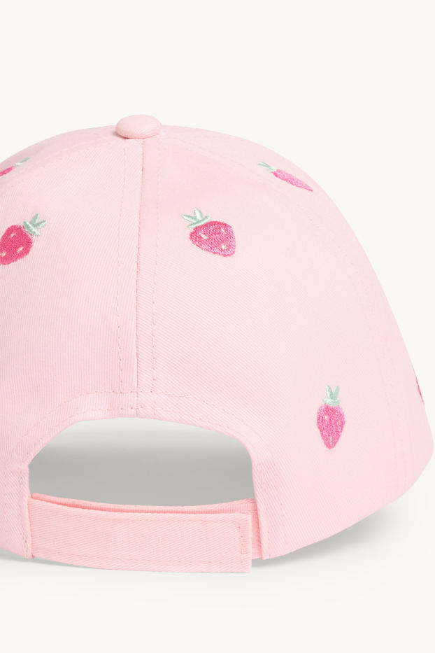 Enfants filles - Fraises - casquette de baseball - rose
