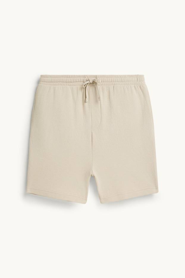 Herren - Sweatshorts - strukturiert - beige