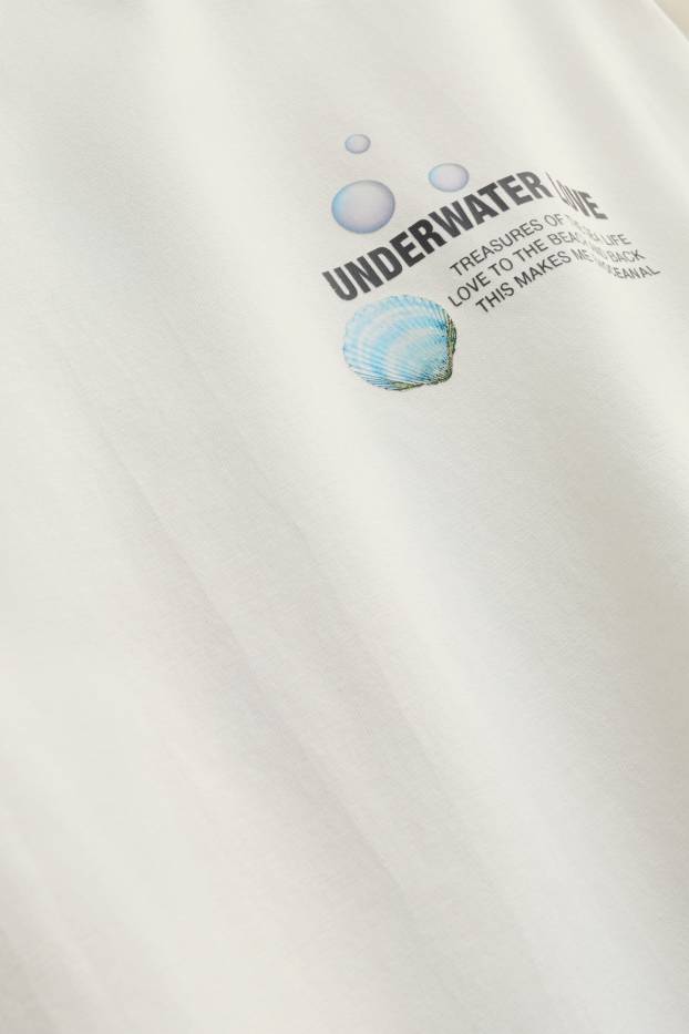 Damen - T-Shirt - Relaxed Fit - weiß