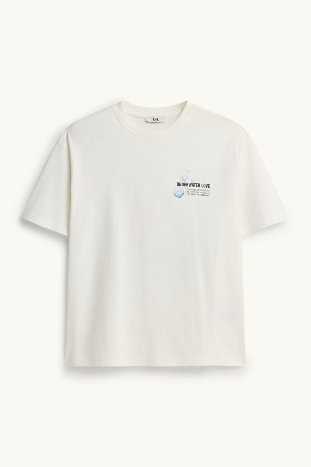 Damen - T-Shirt - Relaxed Fit - weiß