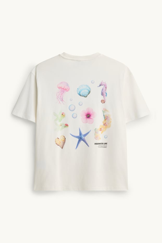 Damen - T-Shirt - Relaxed Fit - weiß