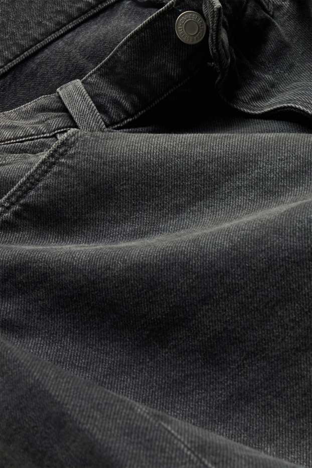 Men - Denim Bermuda shorts - black