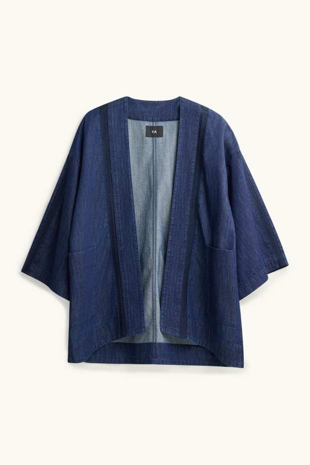 Damen - Jeans-Kimono - dunkeljeansblau
