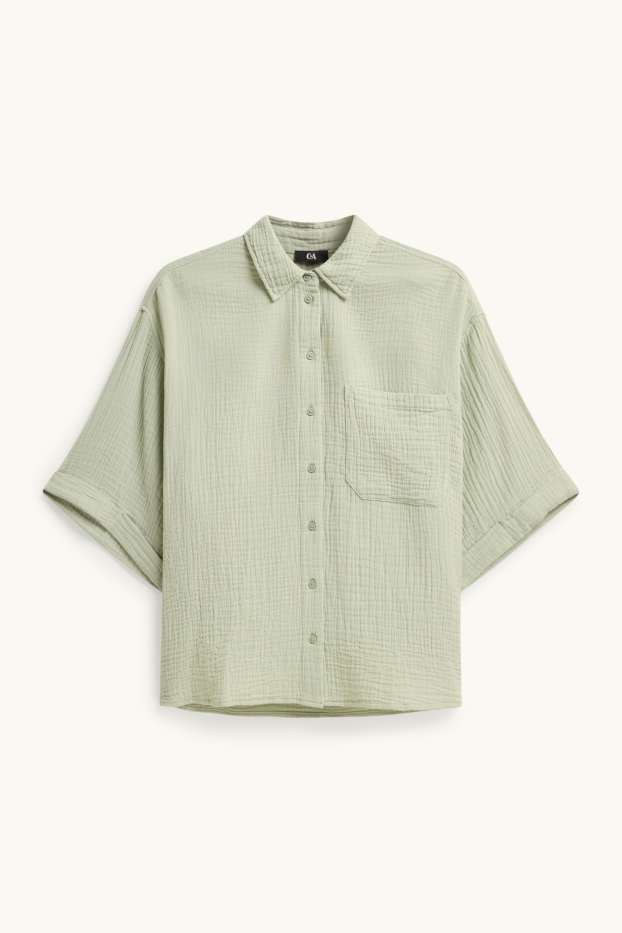 Dámské - Mušelínová halenka - světle zelená