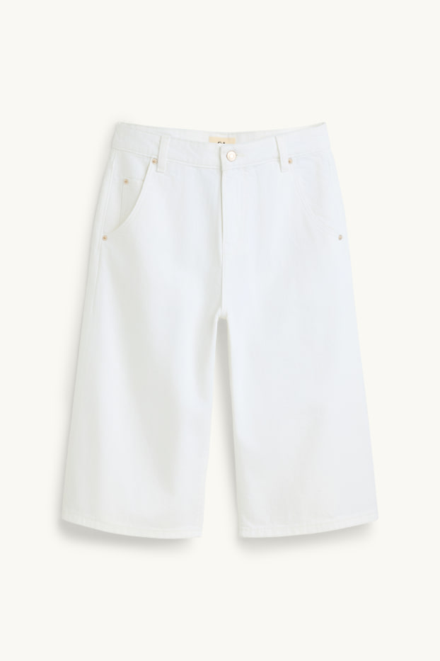 Damen - Jorts - High Waist - weiß