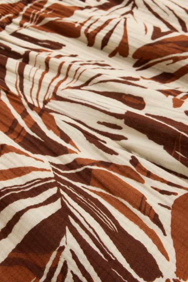 Dámské - Mušelínové šortky - se vzorem - hnědá