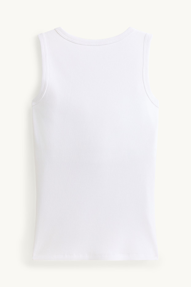 Damen - Top mit integriertem BH - weiß