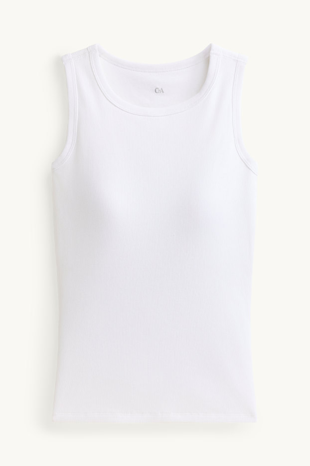 Damen - Top mit integriertem BH - weiß