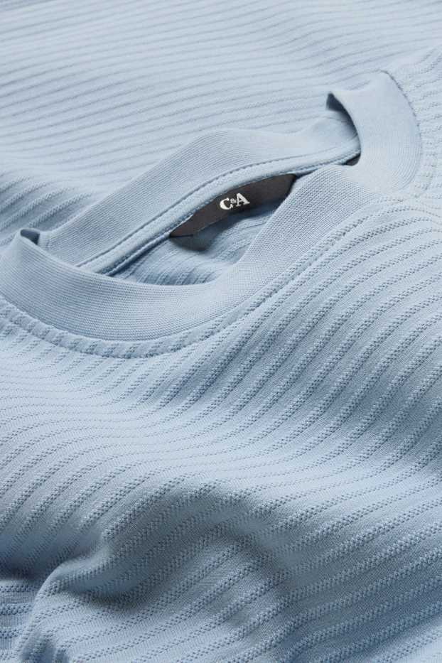 Herren - T-Shirt - Regular Fit - gerippt - hellblau