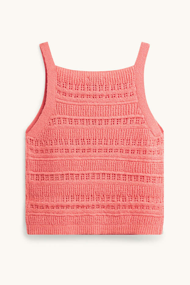 Damen - Top - strukturiert - coral