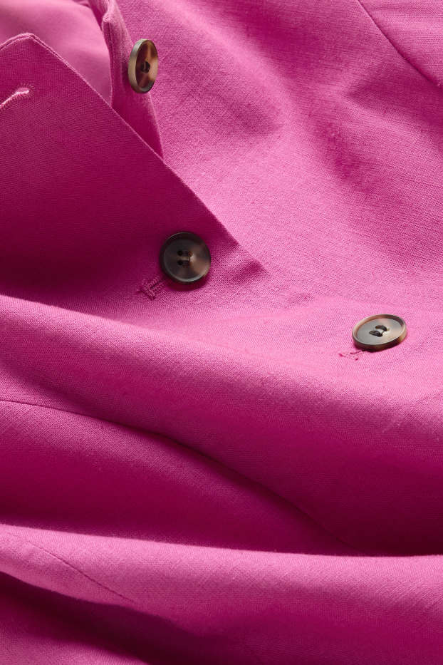 Femmes - Gilet sans manches de bureau - cintré - lin mélangé - rose