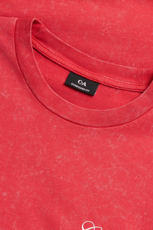 Home - Samarreta de màniga curta - oversized - estampada - vermell