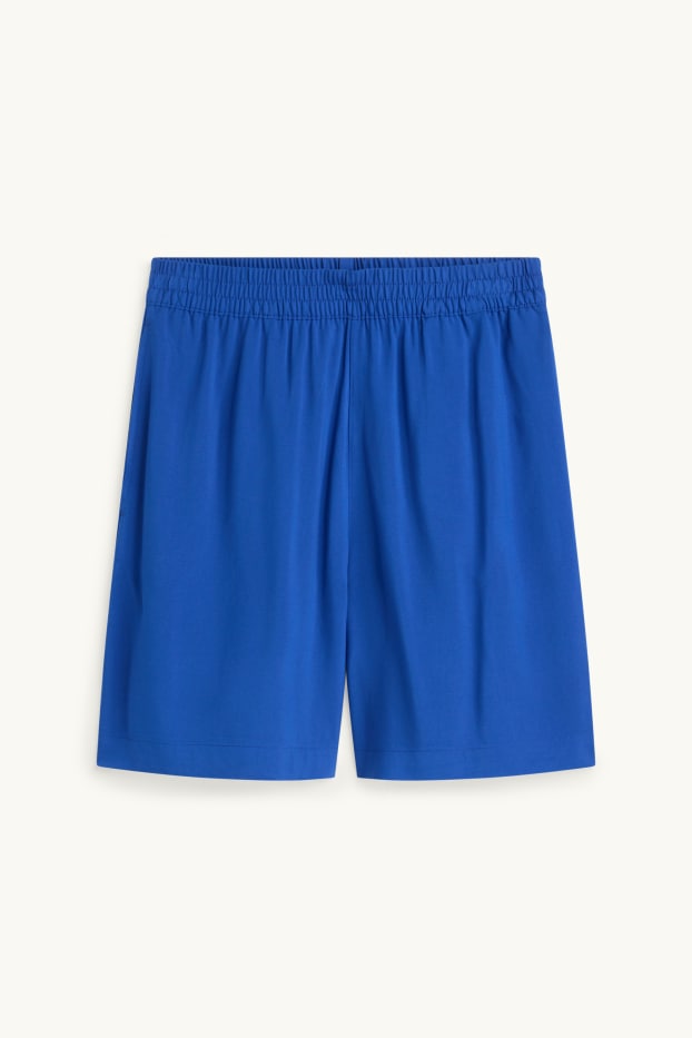Women - Shorts - high waist - blue