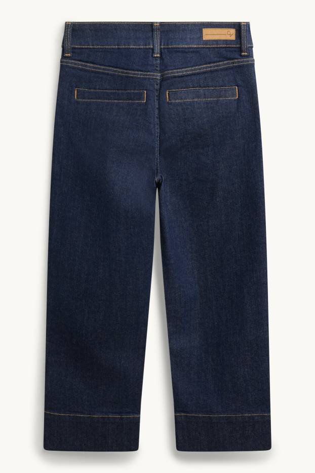 Donna - Jeans capri - vita media - slim fit - LYCRA® - jeans blu scuro