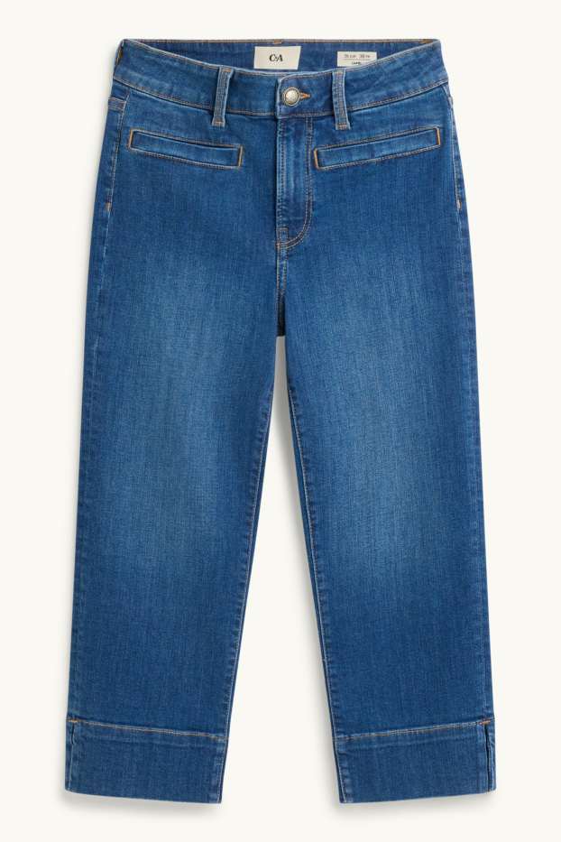 Women - Capri jeans - mid-rise waist - slim fit - LYCRA® - blue denim