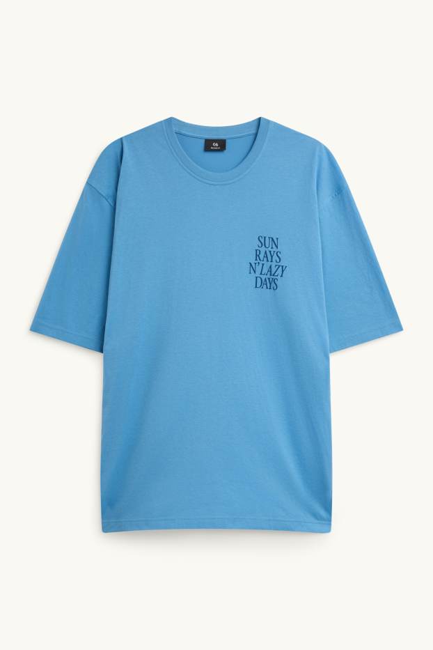 Hommes - T-shirt - relaxed fit - bleu