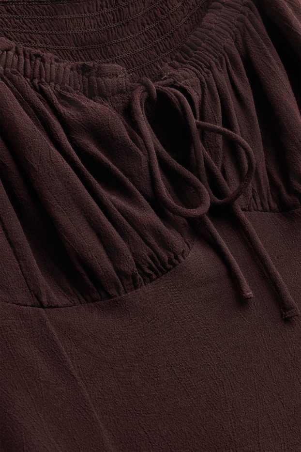 Dames - Jurk - straight fit - donkerbruin