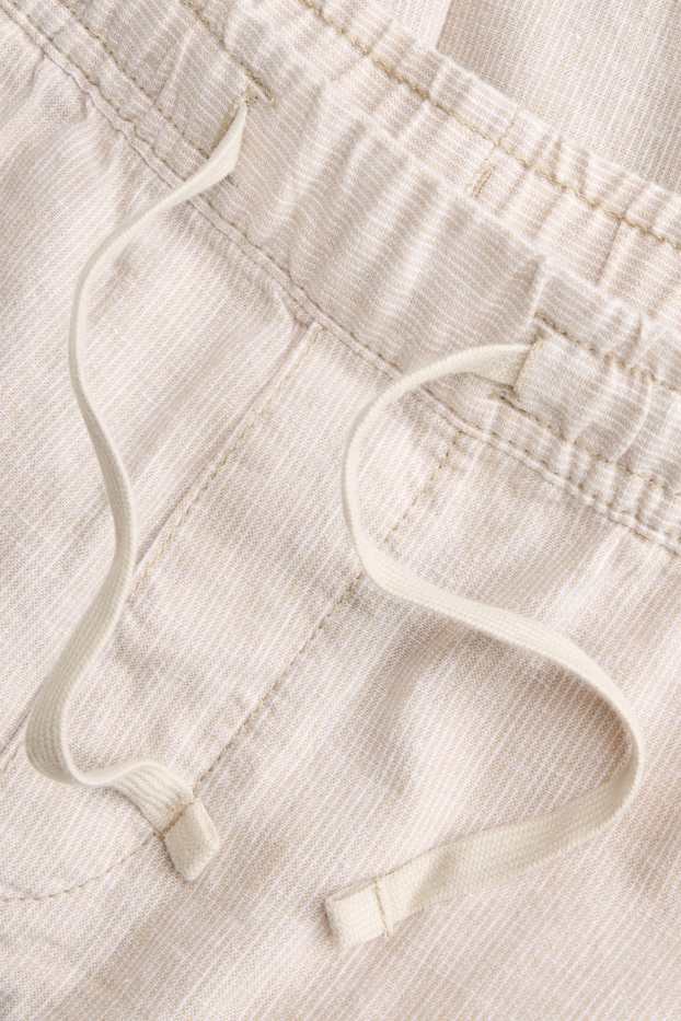 Herren - Shorts - Leinen-Mix - gestreift - beige