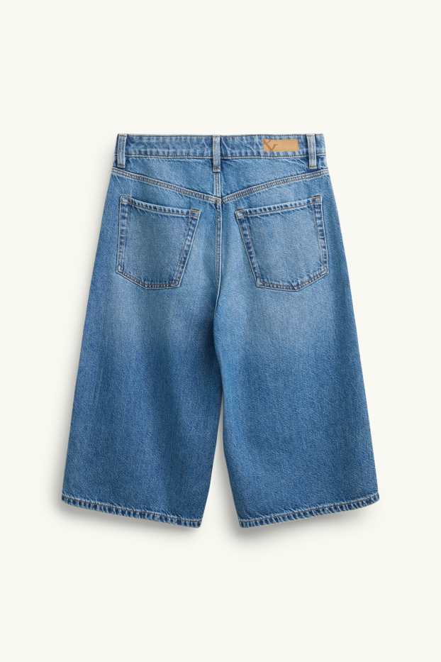 Dona - Bermudes texanes - high waist - texà blau