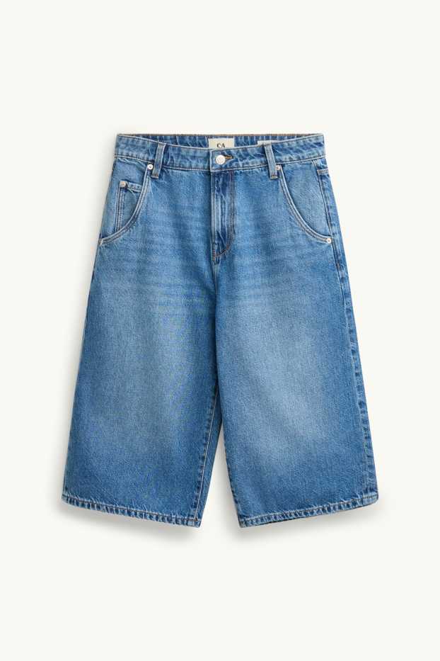 Dona - Bermudes texanes - high waist - texà blau